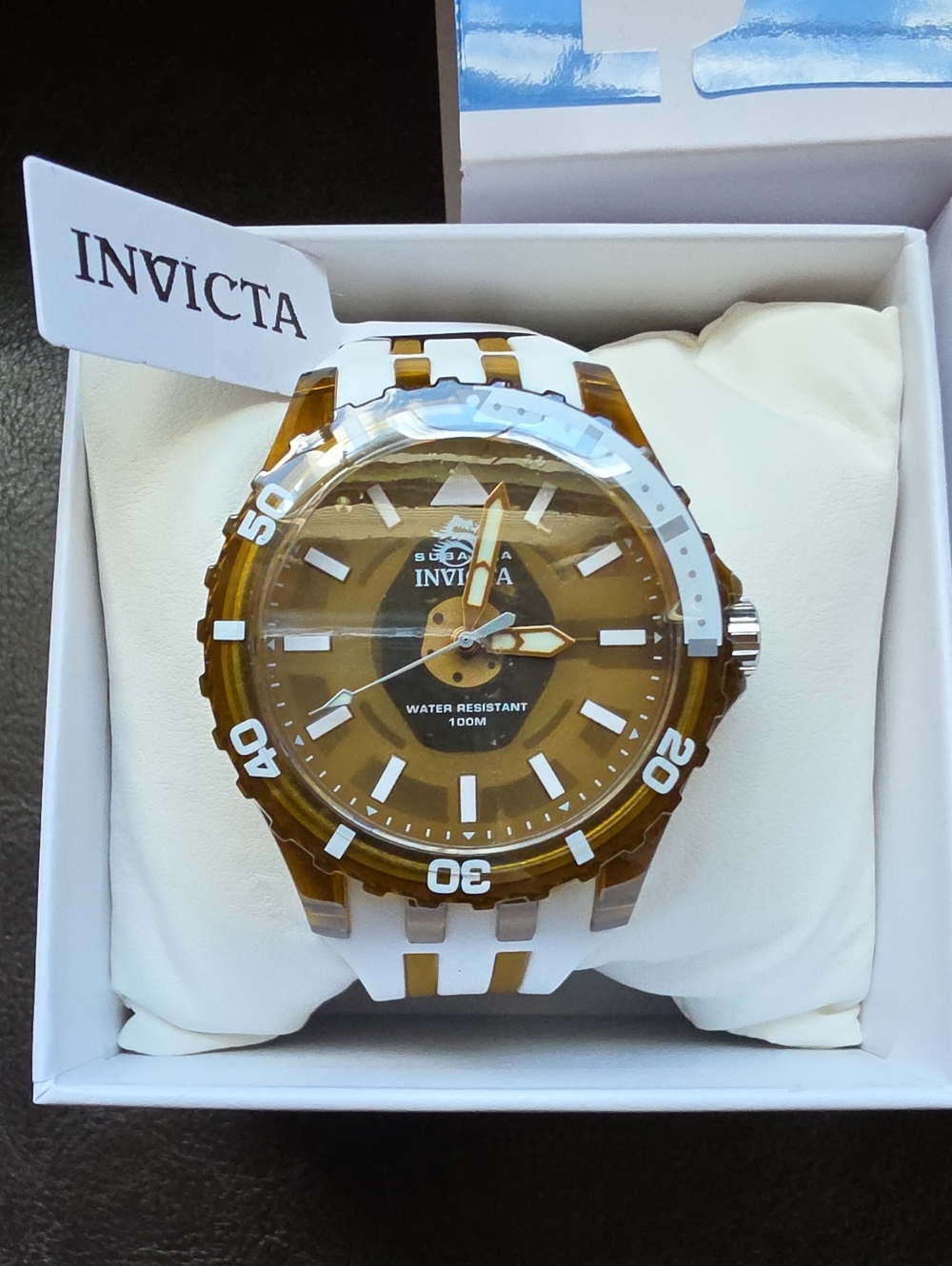 Invicta Sub Aqua 44mm Men’s White and Brown Resin Dive Watch